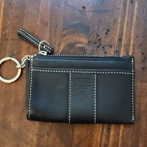 Coach Black Leather Keychain Wallet